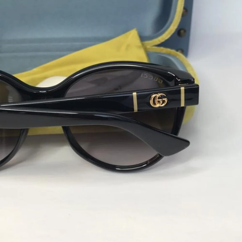 Authentic New Gucci GG0631SShiny Black Round  Sunglasses